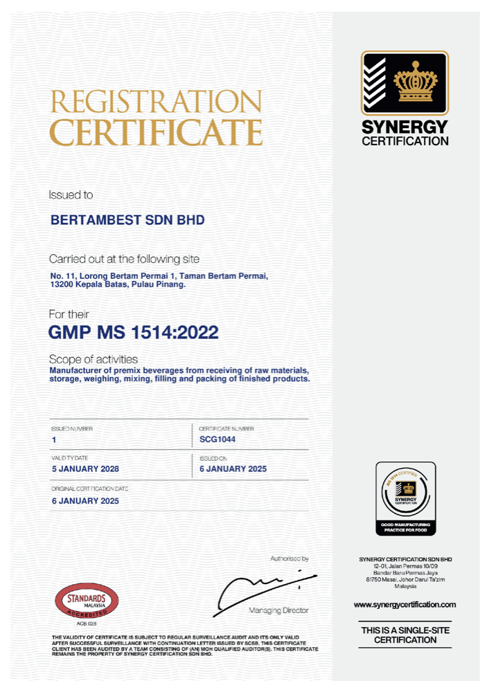 GMP Registration Certificate