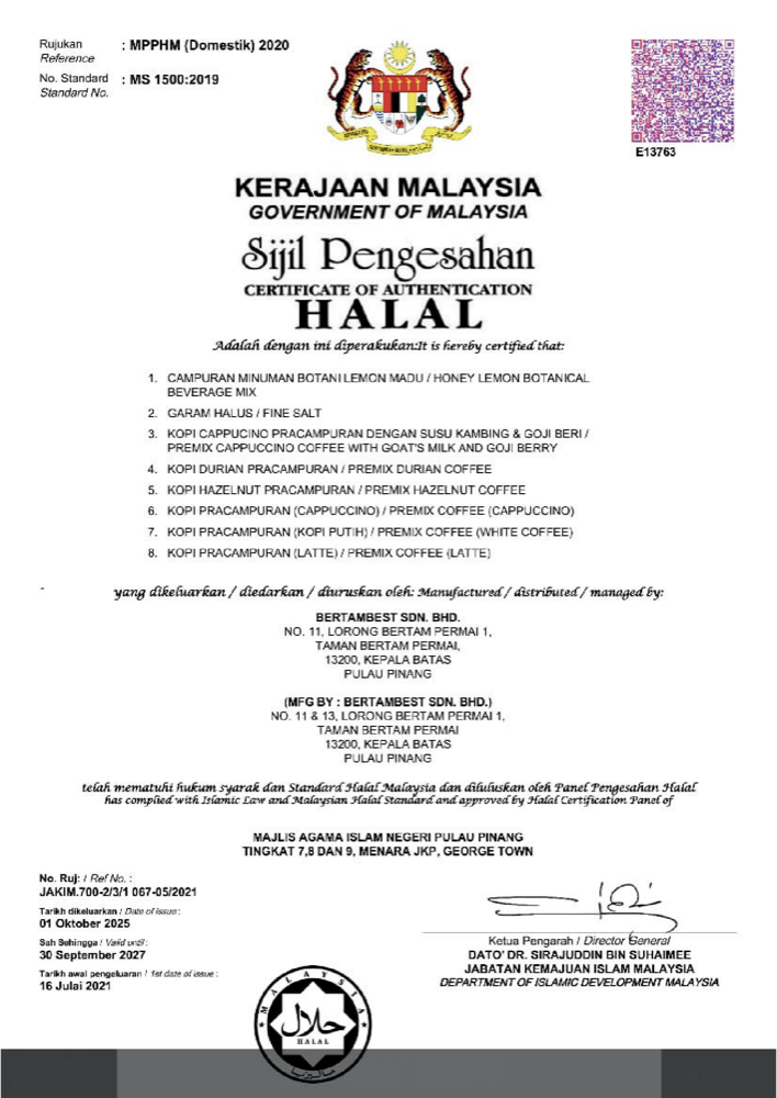 JAKIM Halal Certificate